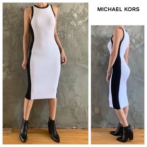 Michael Kors ribbed bodycon midi dress sz S.